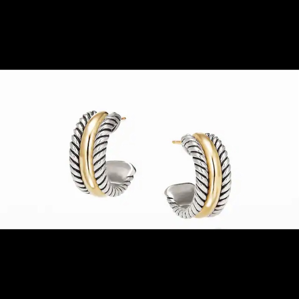 David yurman gold and silver hoop earrings